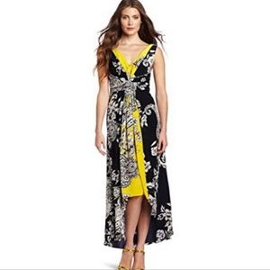 Yoana Baraschi Hi Lo Black, White & Yellow Dress